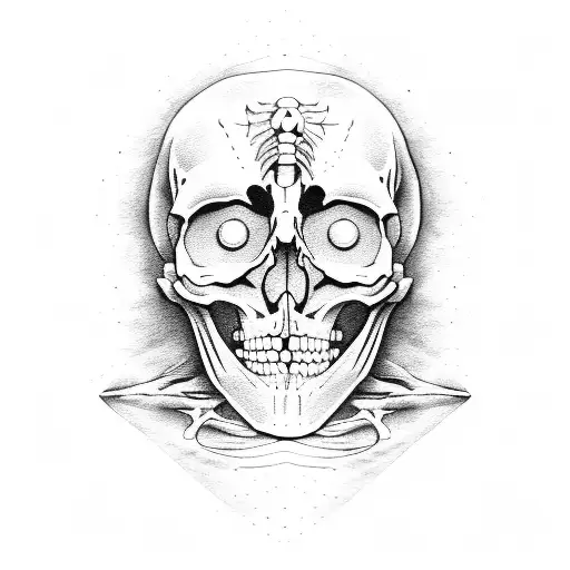 half skeleton half woman tattoo design idea