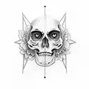 half skeleton half woman   tattoo design idea