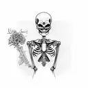 half skeleton half woman   tattoo design idea