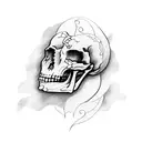 half skeleton half woman   tattoo design idea
