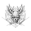 An architect's drafting tools forming a motorbike tattoo design idea