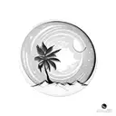 palm tree with moon tattoo design idea