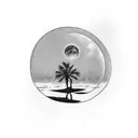 palm tree with moon tattoo design idea