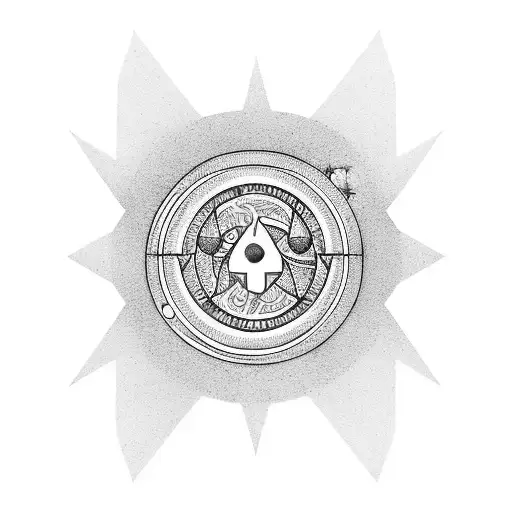 moon rocket stars circles  tattoo design idea