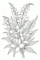 bouquet of Lily of the Valley & aster  tattoo design idea