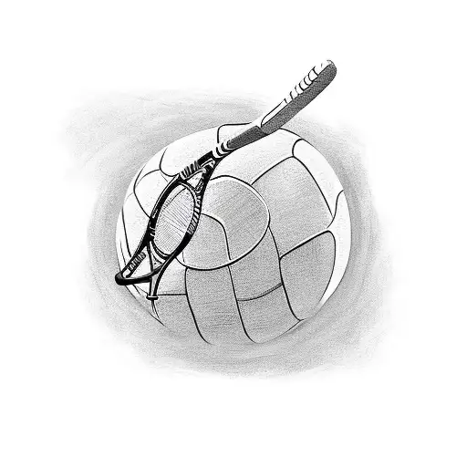 kirby playing tennis tattoo design idea