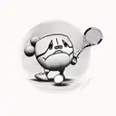 kirby playing tennis tattoo design idea