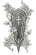 gothic coffin tattoo design idea
