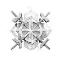 rustic cross  tattoo design idea