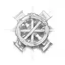 rustic cross  tattoo design idea