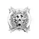 rustic cross  tattoo design idea