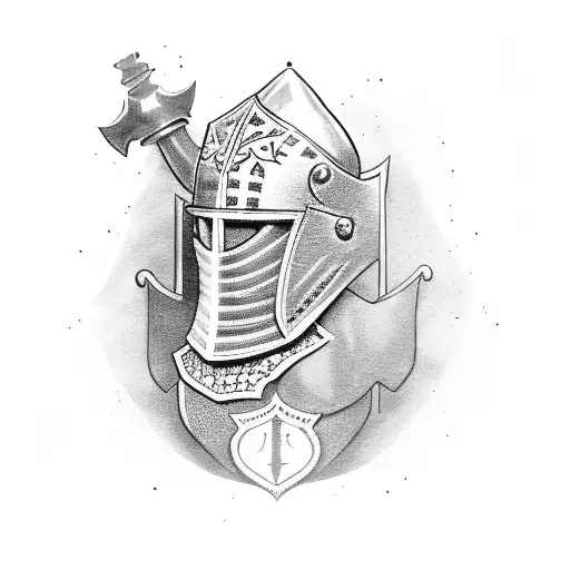 knight chess piece merged with letter A tattoo design idea