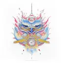 fire ppheonix bird water colour tattoo design idea