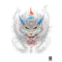 fire ppheonix bird water colour tattoo design idea