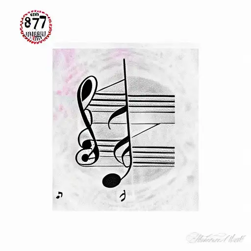music sheet with number 77722 as the music notes instead  tattoo design idea