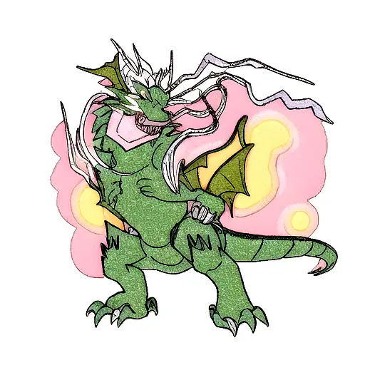 dragon made of lightning  tattoo design idea