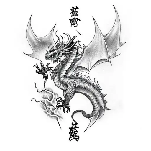 dragon made of lightning  tattoo design idea