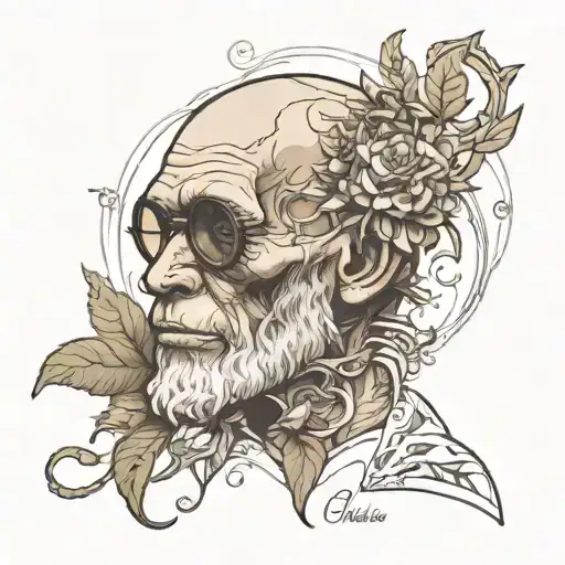 charles darwin evolution theory tattoo design idea