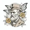 charles darwin evolution theory tattoo design idea