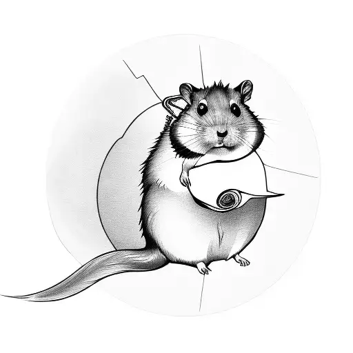 hamster in circle tattoo design idea
