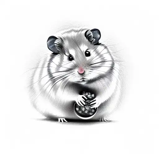 hamster in circle tattoo design idea