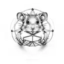 hamster in circle tattoo design idea
