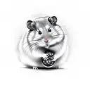 hamster in circle tattoo design idea