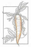 a humanoid carrot tattoo design idea