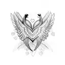 turtle bluejay heart wings tattoo design idea