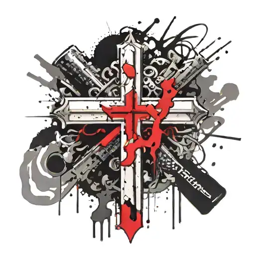 cross with bible verse Psalm 23:4 tattoo design idea