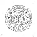 A zodiac sign made out of mini soap bars tattoo design idea