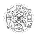 A zodiac sign made out of mini soap bars tattoo design idea