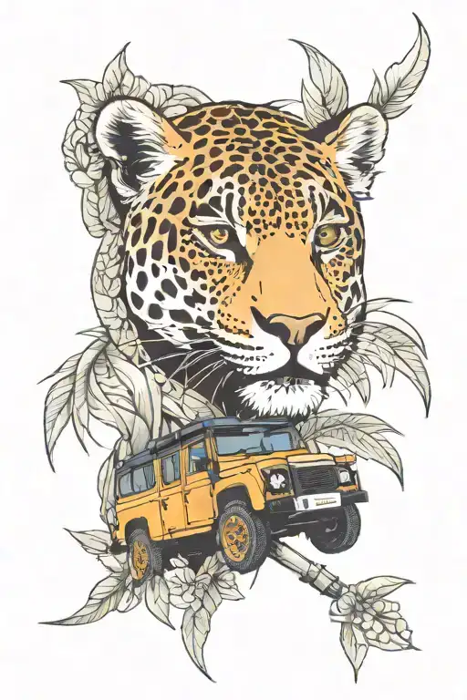 jaguar sugarcane Land Rover defender tattoo design idea