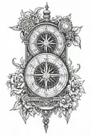 clock soul human compass birth death tattoo design idea