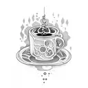 café  con medusas  tattoo design idea
