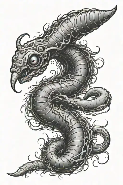 worm tattoo design idea