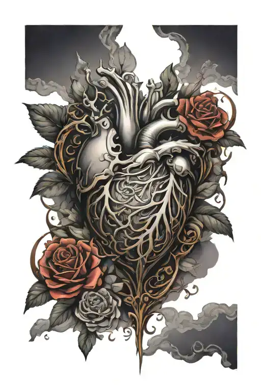 FATE in the shape of a heart tattoo design idea