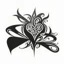 the word FATE in the shape of a heart tattoo design idea