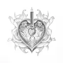 heart womb tattoo design idea