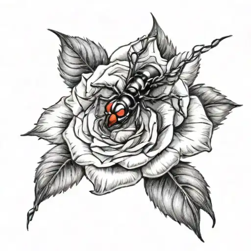 black widow rose tattoo tattoo design idea
