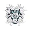 Polynesian-inspired lion tattoo design idea