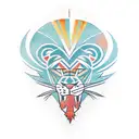 Polynesian-inspired lion tattoo design idea