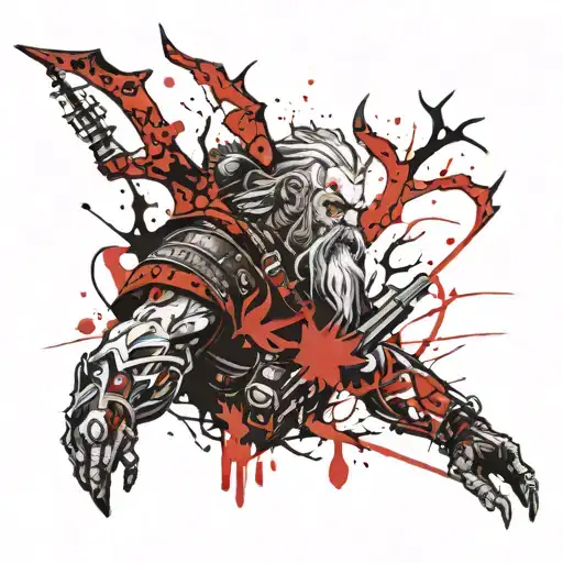 leshy from witcher game controller intertwined tattoo design idea
