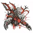 leshy from witcher game controller intertwined tattoo design idea