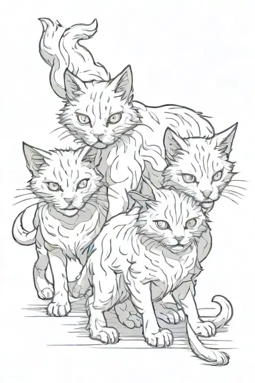 Cerberus cat tattoo design idea