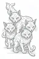 Cerberus cat tattoo design idea