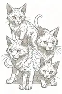 Cerberus cat tattoo design idea