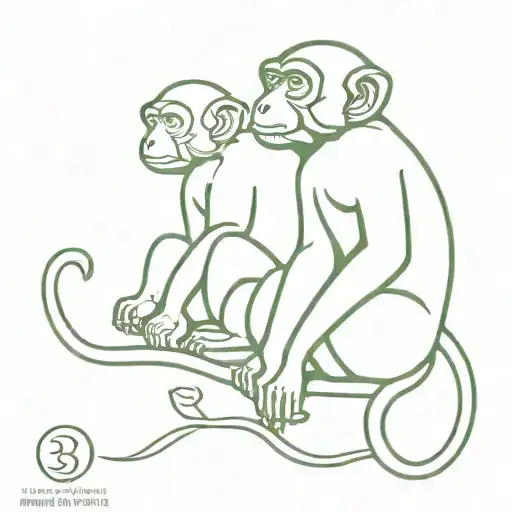 3 monkey of wisdom tattoo design idea
