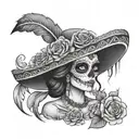 catrina mexican woman tattoo design idea