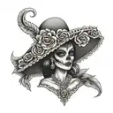catrina mexican woman tattoo design idea